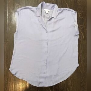 Nine West Womens Periwinkle Drapey Button Down Shirt
